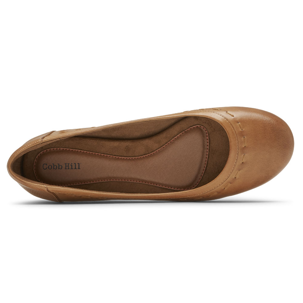 Rockport Flats For Womens Brown - Cobb Hill Maiika Ballet - ID6137859